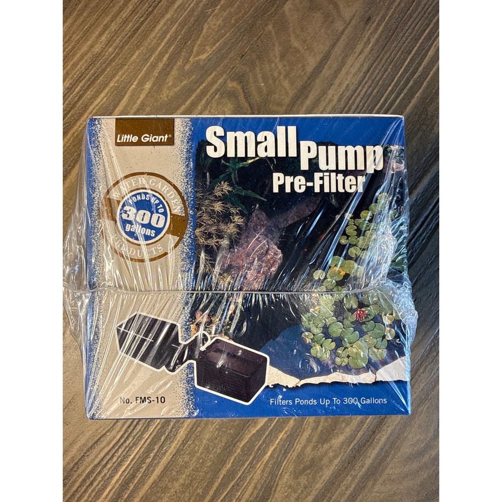 NOS Little Giant Small Pump Pre-Filter Pond Water Garden FMS-10 300 Gallon Black